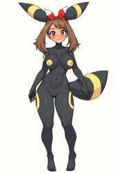 may_(pokemon), umbreon, umbreon_(cosplay), body_paint, bodypaint