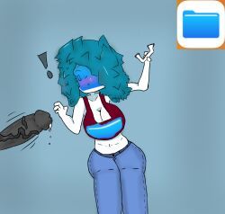 coopher, big_ass, big_breasts, blue_hair, files