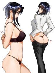 nyamo_minamo_kurosawa, azumanga_daiou, ky00nie, 1girls, ass