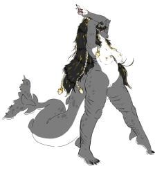 bryophytasuidae, 1girls, anthro, ass, breasts