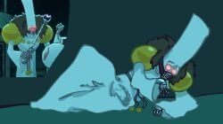 space_king, bulge, bulge_through_clothing, cyborg, laying_on_side