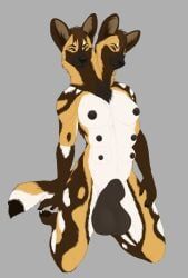 carson_and_caroline_halligan, skullsbesan, 2_heads, african_wild_dog, animal_genitalia
