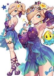luma, princess_rosalina, princess_rosalina_(aurora), mario_(series), mario_kart_tour