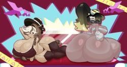 black_vinegar_cookie, mochaccino_cookie, cookie_run, fromariels, 2girls