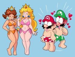 luigi, mario, princess_daisy, princess_peach, mario_(series)
