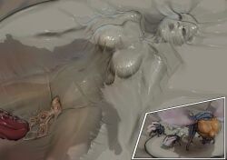 zerogravitas, 1girls, breasts, captured_female, cum
