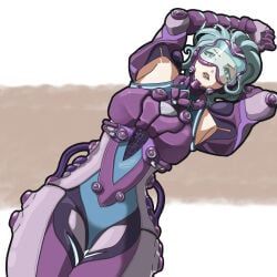 horizon_(apex_legends), apex_legends, tako80392003, arms_up, blue_eyes