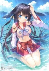 noir_(ameto_yuki), original, ameto_yuki, animal_ears, beach