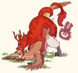 mythology, andromorph_(lore), antlers, blush, blush_lines