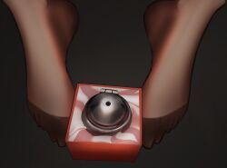 cloud_v71, ambiguous_gender, box, chastity_cage, feet