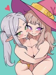 frieren, oc, frieren_beyond_journey's_end, navikyu, 2girls
