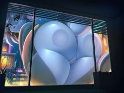 ladnelsiya, anthro, behind_glass, big_butt, blue_eyes
