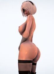 yorha_2b, nier:_automata, garryswood, 1girls, ass