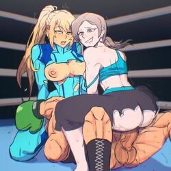 little_mac, samus_aran, wii_fit_trainer, wii_fit_trainer_(female), metroid