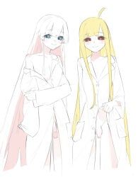 kaguya_(cho_kaguya-hime!), runami_yachiyo, cho_kaguya-hime!, 2girls, ahoge
