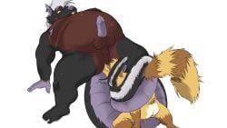 graedius_(character), gtskunkrat_(character), all_fours, anthro, balls