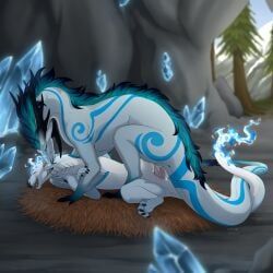 mythology, endermoonfur, 4_toes, back_mane, black_body