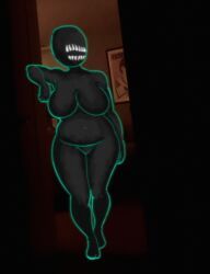 chetoh, 1girls, belly, belly_button, black_body