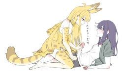 kaguya_(cho_kaguya-hime!), sakayori_iroha, cho_kaguya-hime!, 2girls, ahoge