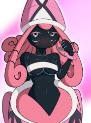tapu_lele, pokemon, 1girls, blush, breasts