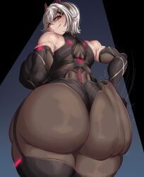 saruei_(vtuber), indie_virtual_youtuber, ryosuart, 1girls, ass