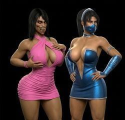 kitana, kitana_(mk9), mileena, mileena_(mk9), mortal_kombat
