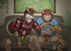 graydiel, mouldirou, 5_fingers, anthro, balls_outline