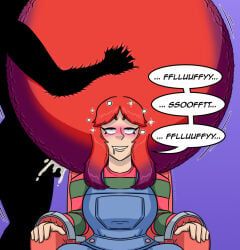 maggotmike, 1futa, 1girl, afro, big_hair