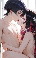 columbina_(genshin_impact), scaramouche_(genshin_impact), wanderer_(genshin_impact), genshin_impact, 1boy