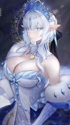 tsaritsa_(genshin_impact), genshin_impact, bangs, big_breasts, bow