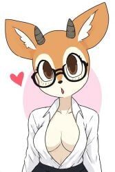 tsunoda, aggressive_retsuko, anthro, deer, deer_ears