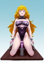 yang_xiao_long, rwby, vivi_monsta, 1girls, bdsm