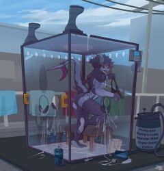 nimbus_whitetail, rioxvii, abs, anthro, behind_glass