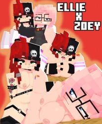 ellie_walls_(odysseyellie), zoey_(zoeyistoosmall), minecraft, odysseyellie, 2girls