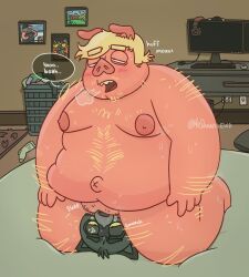 rigbylaveur, anthro, bed, blush, body_hair