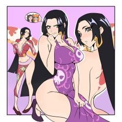 boa_hancock, salome_(one_piece), one_piece, kritukri, 1girls