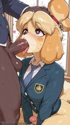 isabelle_(animal_crossing), animal_crossing, decurse, 1boy, 1girl