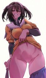 assault_lily, 1girl, 1girls, arm_at_side, black_shirt