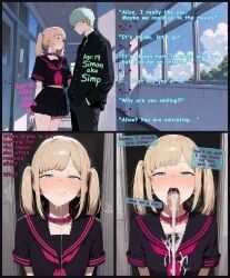 1boy, 1girls, blonde_female, blonde_hair, blue_eyes