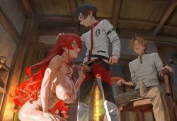 cliff_grimoire, eris_greyrat, rudeus_greyrat, mushoku_tensei, mushoku_tensei:_isekai_ittara_honki_dasu