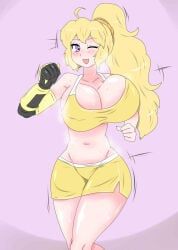 yang_xiao_long, rwby, zronku, 1girls, big_breasts