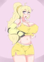 yang_xiao_long, rwby, zronku, 1girls, big_breasts