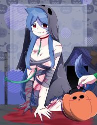 enri_(purgatory), enri_louvre, purgatory_(series), blood_stain, blue_hair