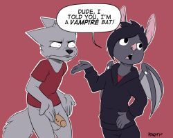 rinzy, anthro, balls, bat, bite_mark_on_penis