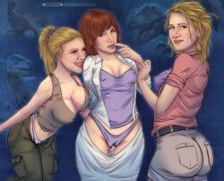 bryce_dallas_howard, claire_dearing, ellie_sattler, laura_dern, scarlett_johansson