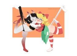 freiccubus, holly_(plucknix), original, freidesuu, 2girls
