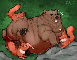 animal_genitalia, animal_penis, balls, bear, bodily_fluids