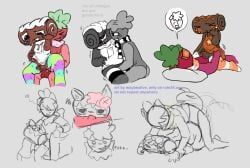 berry_beast_sprout, berry_roll_cosmo, caramel_drizzle_cosmo, chocoberry_sprout, cosmo_(dandy's_world)