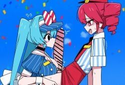 hatsune_miku, kasane_teto, mesmerizer_miku, mesmerizer_teto, mesmerizer_(vocaloid)