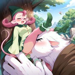 razzly, chrono_(series), chrono_cross, 1boy, against_tree